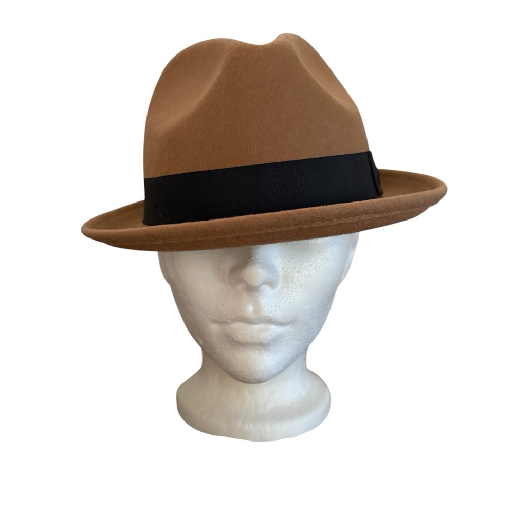 Vintage Wool Fedora Tan Brown Classic Retro Dapper Unisex